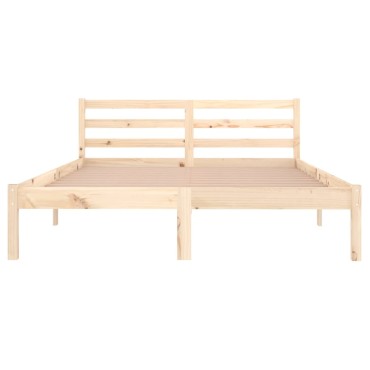 vidaXL Πλαίσιο Κρεβατιού 140x200cm από Μασίφ Ξύλο Πεύκου 1 τεμ. - Διπλό