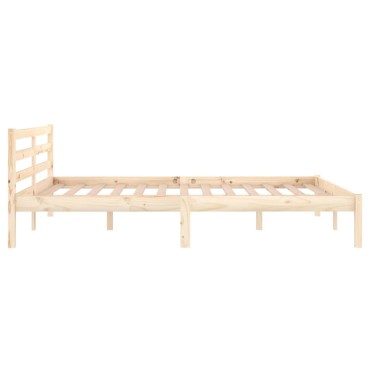 vidaXL Πλαίσιο Κρεβατιού 140x200cm από Μασίφ Ξύλο Πεύκου 1 τεμ. - Διπλό