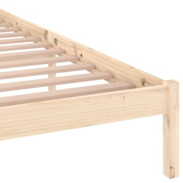 vidaXL Πλαίσιο Κρεβατιού 140x200cm από Μασίφ Ξύλο Πεύκου 1 τεμ. - Διπλό