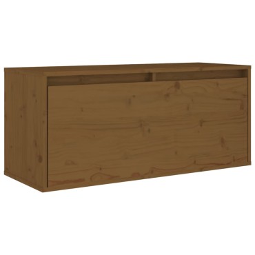 vidaXL Ντουλάπι Τοίχου Καφέ Μελί 80x30x35cm από Μασίφ Ξύλο Πεύκου 1 τεμ.