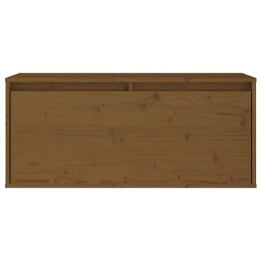 vidaXL Ντουλάπι Τοίχου Καφέ Μελί 80x30x35cm από Μασίφ Ξύλο Πεύκου 1 τεμ.