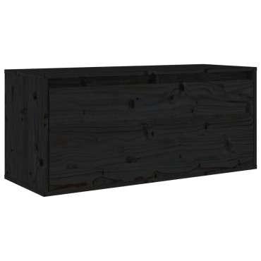 vidaXL Ντουλάπι Τοίχου Μαύρο 80x30x35cm από Μασίφ Ξύλο Πεύκου 1 τεμ.