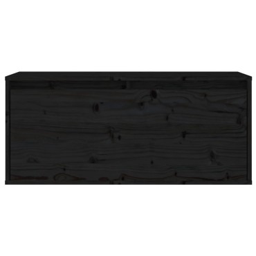 vidaXL Ντουλάπι Τοίχου Μαύρο 80x30x35cm από Μασίφ Ξύλο Πεύκου 1 τεμ.