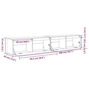 vidaXL Ντουλάπια Τοίχου 2 τεμ. 100x30x35cm από Μασίφ Ξύλο Πεύκου