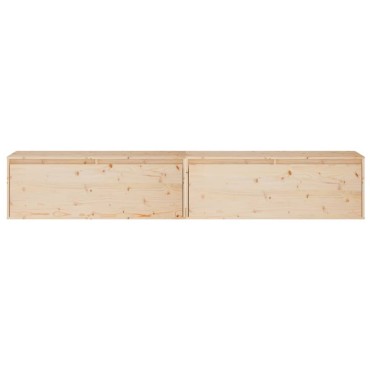 vidaXL Ντουλάπια Τοίχου 2 τεμ. 100x30x35cm από Μασίφ Ξύλο Πεύκου