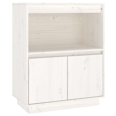 vidaXL Ντουλάπι Λευκό 60x34x75cm από Μασίφ Ξύλο Πεύκου 1 τεμ.