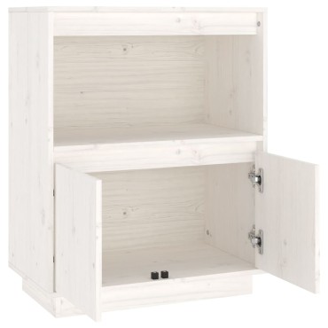 vidaXL Ντουλάπι Λευκό 60x34x75cm από Μασίφ Ξύλο Πεύκου 1 τεμ.