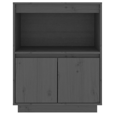 vidaXL Ντουλάπι Γκρι 60x34x75cm από Μασίφ Ξύλο Πεύκου 1 τεμ.