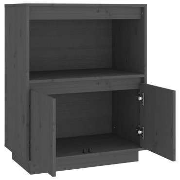 vidaXL Ντουλάπι Γκρι 60x34x75cm από Μασίφ Ξύλο Πεύκου 1 τεμ.