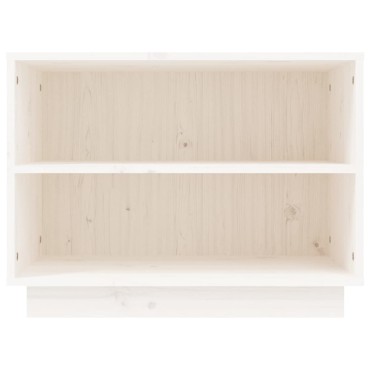 vidaXL Παπουτσοθήκη Λευκή 60x34x45cm από Μασίφ Ξύλο Πεύκου