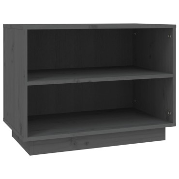 vidaXL Παπουτσοθήκη Γκρι 60x34x45cm από Μασίφ Ξύλο Πεύκου