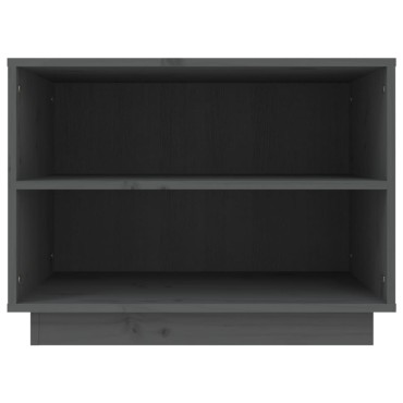 vidaXL Παπουτσοθήκη Γκρι 60x34x45cm από Μασίφ Ξύλο Πεύκου