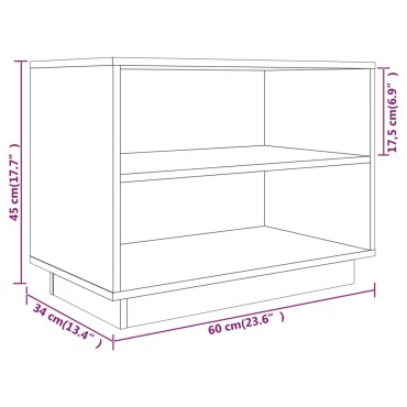 vidaXL Παπουτσοθήκη Γκρι 60x34x45cm από Μασίφ Ξύλο Πεύκου