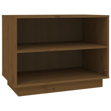 vidaXL Παπουτσοθήκη Καφέ Μελί 60x34x45cm από Μασίφ Ξύλο Πεύκου