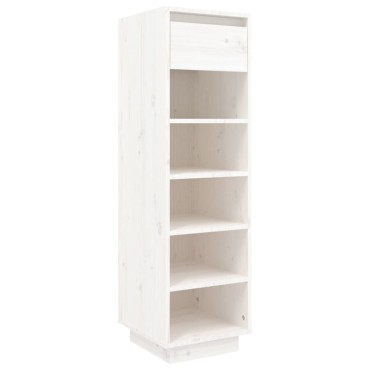vidaXL Παπουτσοθήκη Λευκή 30x34x105cm από Μασίφ Ξύλο Πεύκου