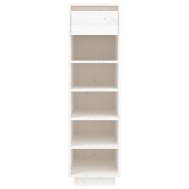 vidaXL Παπουτσοθήκη Λευκή 30x34x105cm από Μασίφ Ξύλο Πεύκου