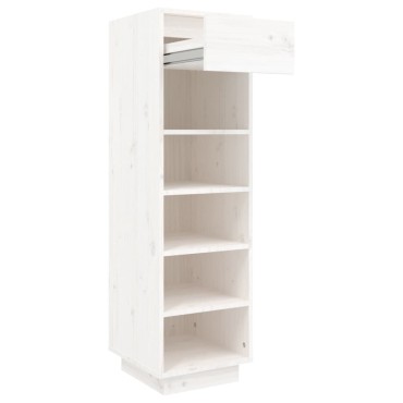 vidaXL Παπουτσοθήκη Λευκή 30x34x105cm από Μασίφ Ξύλο Πεύκου