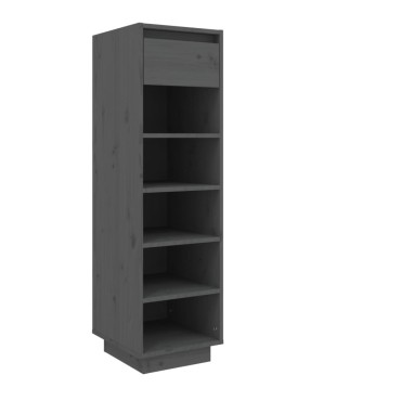 vidaXL Παπουτσοθήκη Γκρι 30x34x105cm από Μασίφ Ξύλο Πεύκου