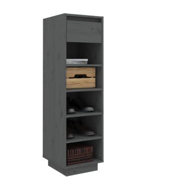 vidaXL Παπουτσοθήκη Γκρι 30x34x105cm από Μασίφ Ξύλο Πεύκου