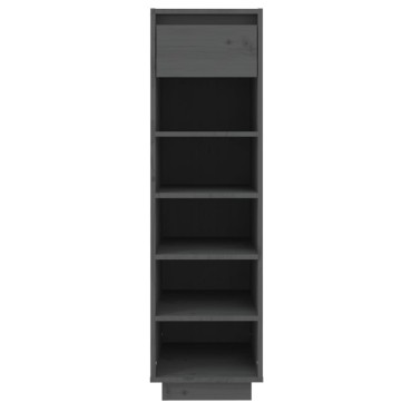 vidaXL Παπουτσοθήκη Γκρι 30x34x105cm από Μασίφ Ξύλο Πεύκου