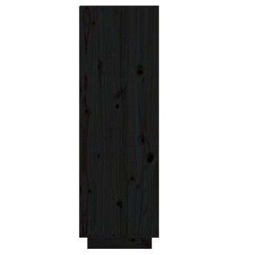 vidaXL Παπουτσοθήκη Μαύρη 34x30x105cm από Μασίφ Ξύλο Πεύκου