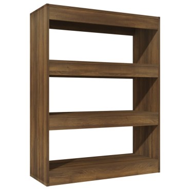 vidaXL Βιβλιοθήκη/Διαχωρ. Χώρου Καφέ Δρυς 80x30x103cm Επεξεργ. Ξύλο 1 τεμ.