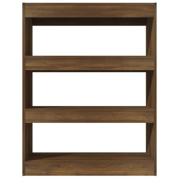 vidaXL Βιβλιοθήκη/Διαχωρ. Χώρου Καφέ Δρυς 80x30x103cm Επεξεργ. Ξύλο 1 τεμ.