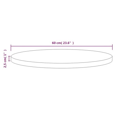 vidaXL Επιφάνεια Τραπεζιού 60x2,5cm από Μασίφ Ξύλο Πεύκου 1 τεμ.