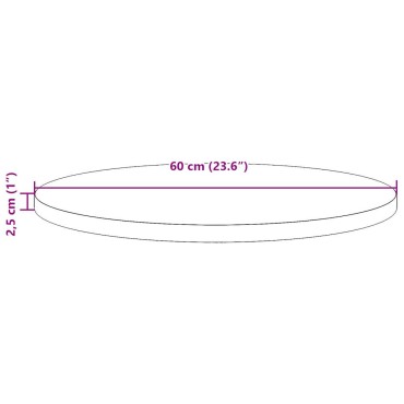 vidaXL Επιφάνεια Τραπεζιού 60x2,5cm από Μασίφ Ξύλο Πεύκου 1 τεμ.