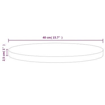 vidaXL Επιφάνεια Τραπεζιού Λευκή 40x2,5cm από Μασίφ Ξύλο Πεύκου 1 τεμ.