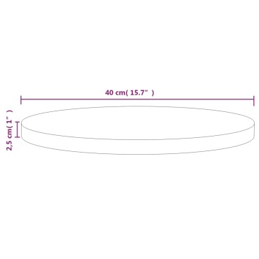 vidaXL Επιφάνεια Τραπεζιού Λευκή 40x2,5cm από Μασίφ Ξύλο Πεύκου 1 τεμ.