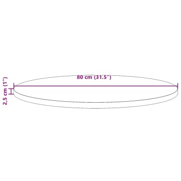 vidaXL Επιφάνεια Τραπεζιού Λευκή 80x2,5cm από Μασίφ Ξύλο Πεύκου 1 τεμ.