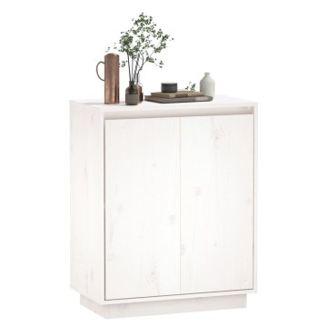 vidaXL Ντουλάπι Λευκό 60x34x75cm από Μασίφ Ξύλο Πεύκου 1 τεμ.