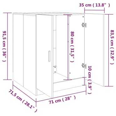 vidaXL Ντουλάπι Πλυντηρίου Καπνιστός Δρυς 71 x 71,5 x 91,5 εκ.