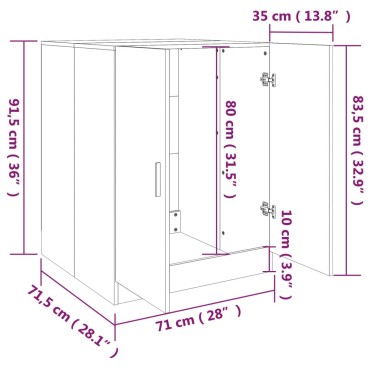 vidaXL Ντουλάπι Πλυντηρίου Γκρι Sonoma 71 x 71,5 x 91,5 εκ.