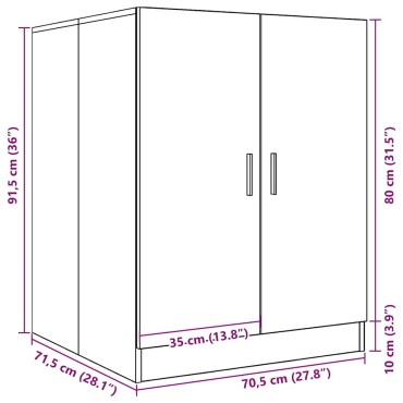 vidaXL Ντουλάπι Πλυντηρίου Γκρι Sonoma 71 x 71,5 x 91,5 εκ.