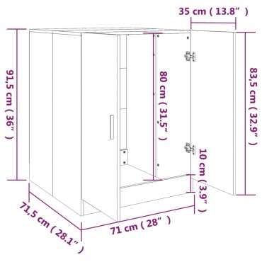 vidaXL Ντουλάπι Πλυντηρίου Καφέ Δρυς 71 x 71,5 x 91,5 εκ.