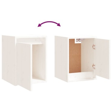 vidaXL Ντουλάπια Τοίχου 2 τεμ. Λευκά 30x30x40cm Μασίφ Ξύλο Πεύκου