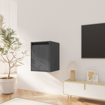 vidaXL Ντουλάπια Τοίχου 2 τεμ. Γκρι 30x30x40cm Μασίφ Ξύλο Πεύκου