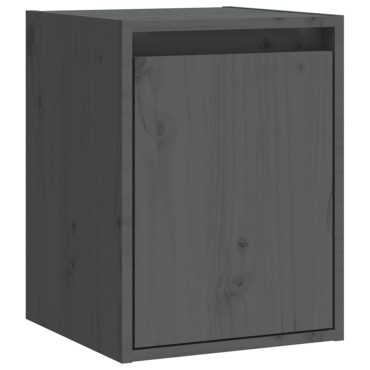 vidaXL Ντουλάπια Τοίχου 2 τεμ. Γκρι 30x30x40cm Μασίφ Ξύλο Πεύκου