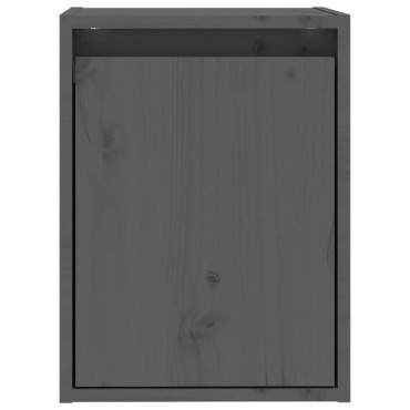 vidaXL Ντουλάπια Τοίχου 2 τεμ. Γκρι 30x30x40cm Μασίφ Ξύλο Πεύκου