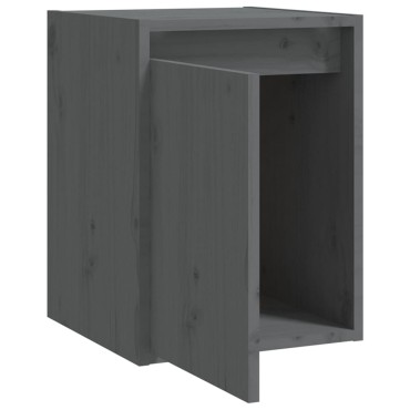 vidaXL Ντουλάπια Τοίχου 2 τεμ. Γκρι 30x30x40cm Μασίφ Ξύλο Πεύκου