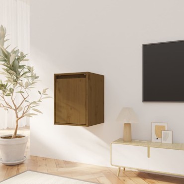 vidaXL Ντουλάπια Τοίχου 2 τεμ. Καφέ Μελί 30x30x40cm Μασίφ Ξύλο Πεύκου