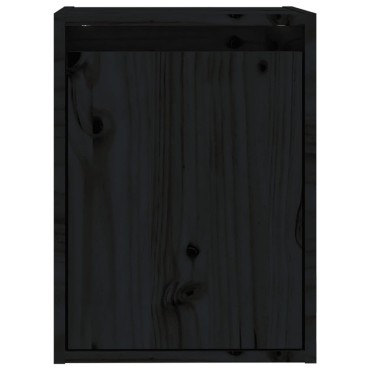vidaXL Ντουλάπια Τοίχου 2 τεμ. Μαύρα 30x30x40cm Μασίφ Ξύλο Πεύκου