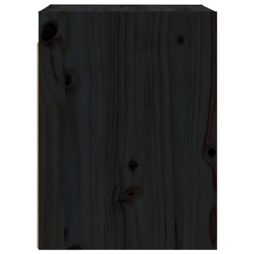vidaXL Ντουλάπια Τοίχου 2 τεμ. Μαύρα 30x30x40cm Μασίφ Ξύλο Πεύκου