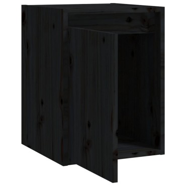 vidaXL Ντουλάπια Τοίχου 2 τεμ. Μαύρα 30x30x40cm Μασίφ Ξύλο Πεύκου