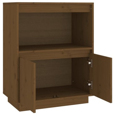 vidaXL Ντουλάπι Καφέ Μελί 60x34x75cm από Μασίφ Ξύλο Πεύκου 1 τεμ.