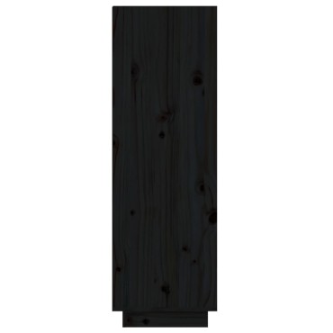 vidaXL Παπουτσοθήκη Μαύρη 60x34x105cm από Μασίφ Ξύλο Πεύκου