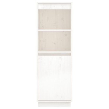 vidaXL Ντουλάπι Ψηλό Λευκό 37x34x110cm από Μασίφ Ξύλο Πεύκου 1 τεμ.