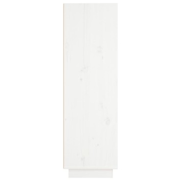vidaXL Ντουλάπι Ψηλό Λευκό 37x34x110cm από Μασίφ Ξύλο Πεύκου 1 τεμ.